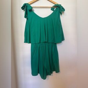 White Birch Green Romper